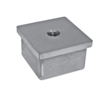 Stainless Steel Square Cap with Hole Satin PCAH-SS040.11